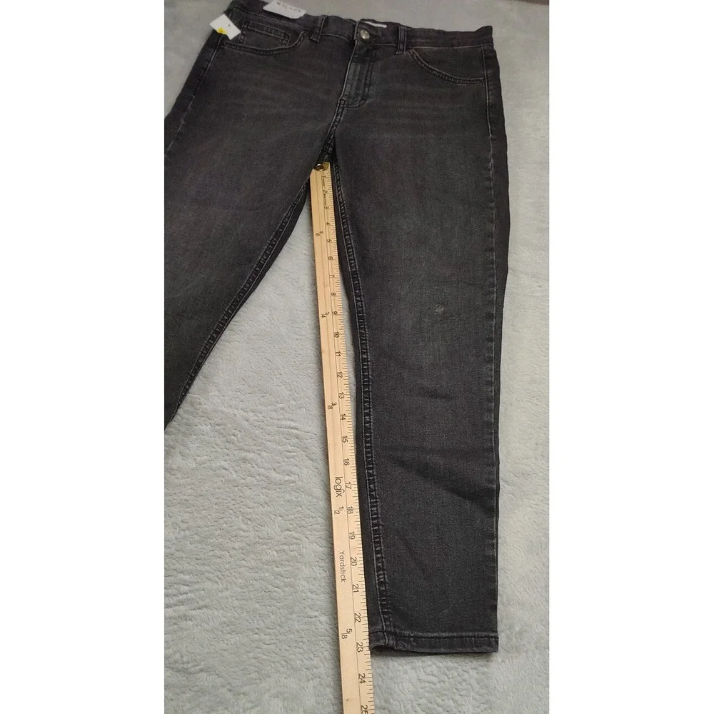 Topshop Jamie Skinny Fit Jeans Womens Size 31 x 28 Dark Gray Stretch Petite
